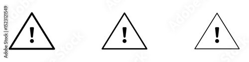 attention sign icons. Thin linear graphic pictogram for website