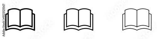 open book icons. Thin linear graphic pictogram for website