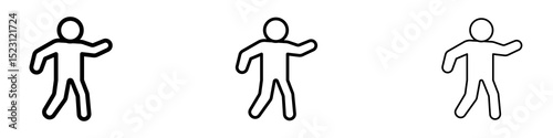 Walking icons. Thin linear graphic pictogram for website