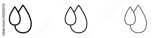 Water drop shape icons. Thin linear graphic pictogram for website