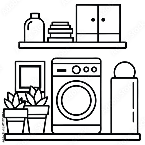 laundry room washing machine dryer shelves