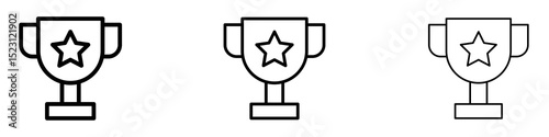 Trophy icons. Thin linear graphic pictogram for website