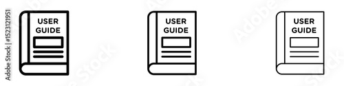 User guide icons. Thin linear graphic pictogram for website