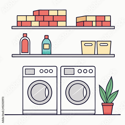 laundry room washing machine dryer shelves