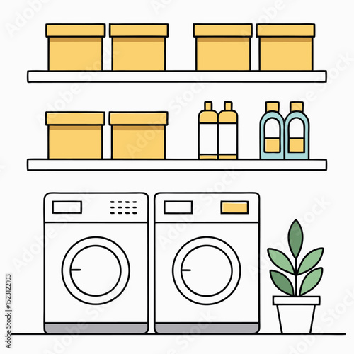 laundry room washing machine dryer shelves