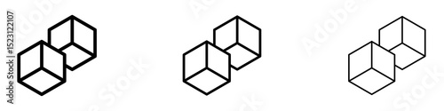 Sugar icons. Thin linear graphic pictogram for website