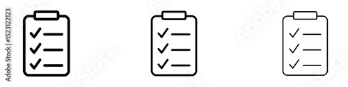 Survey icons. Thin linear graphic pictogram for website