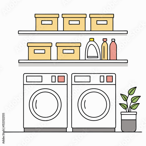 laundry room washing machine dryer shelves