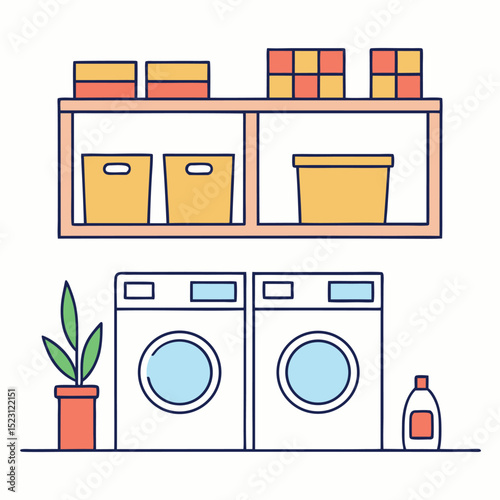 laundry room washing machine dryer shelves