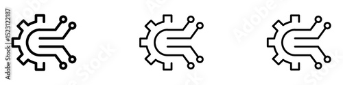 Technology icons. Thin linear graphic pictogram for website