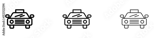 Taxi icons. Thin linear graphic pictogram for website