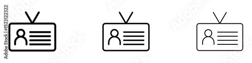 Security badge icons. Thin linear graphic pictogram for website