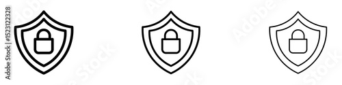 Security lock icons. Thin linear graphic pictogram for website