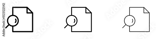 Research icons. Thin linear graphic pictogram for website