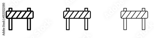 Roadblock icons. Thin linear graphic pictogram for website