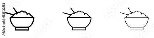 Rise Bowl icons. Thin linear graphic pictogram for website
