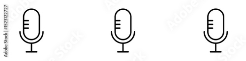 Podcast icons. Thin linear graphic pictogram for website