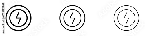 Power icons. Thin linear graphic pictogram for website