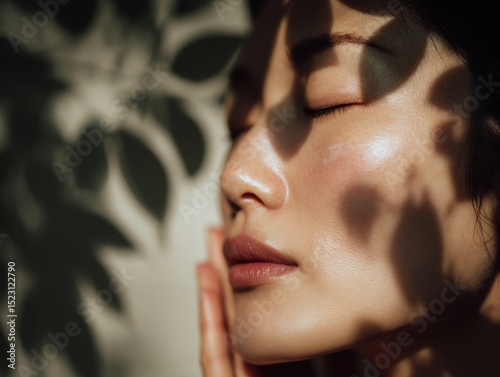 Natural Skincare Serenity Woman Enjoying Sunlight On Her Face Relaxation