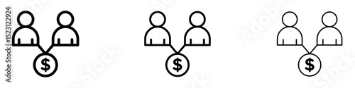 Mutual funds icons. Thin linear graphic pictogram for website