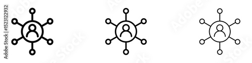 Network icons. Thin linear graphic pictogram for website