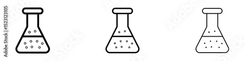 Lab flask icons. Thin linear graphic pictogram for website