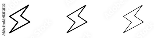 Lightning icons. Thin linear graphic pictogram for website