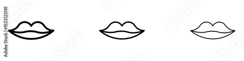 Lips icons. Thin linear graphic pictogram for website