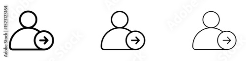 Login icons. Thin linear graphic pictogram for website