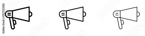 Loud Speaker icons. Thin linear graphic pictogram for website