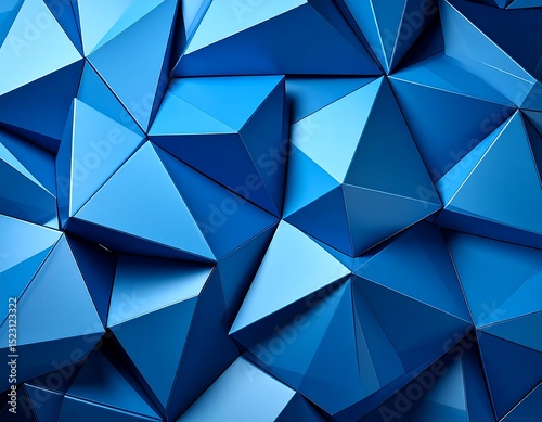 Abstract geometric pattern of blue triangles