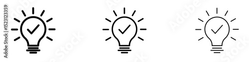 Idea icons. Thin linear graphic pictogram for website