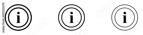 Info icons. Thin linear graphic pictogram for website