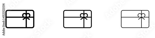 Gift voucher icons. Thin linear graphic pictogram for website