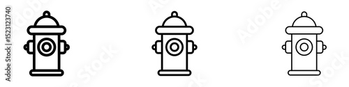 Fire hydrant icons. Thin linear graphic pictogram for website