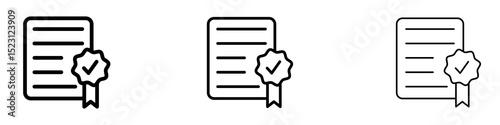 Diploma icons. Thin linear graphic pictogram for website