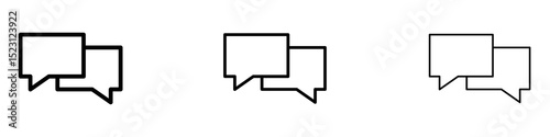 Discussion icons. Thin linear graphic pictogram for website