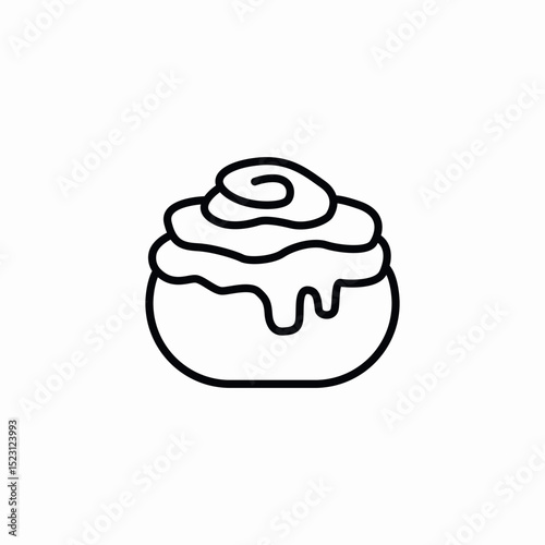 cinnamon roll icon sign vector