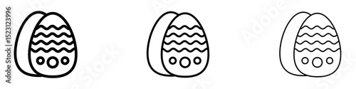 Easter egg icons. Thin linear graphic pictogram for website