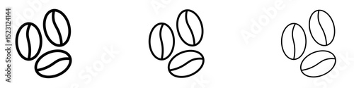 Coffee Bean icons. Thin linear graphic pictogram for website