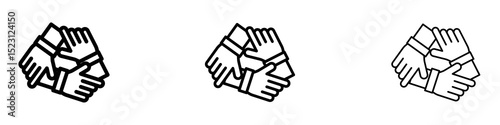 Collaboration icons. Thin linear graphic pictogram for website