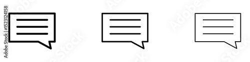 Comments icons. Thin linear graphic pictogram for website