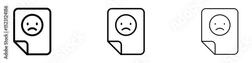 Complaint icons. Thin linear graphic pictogram for website
