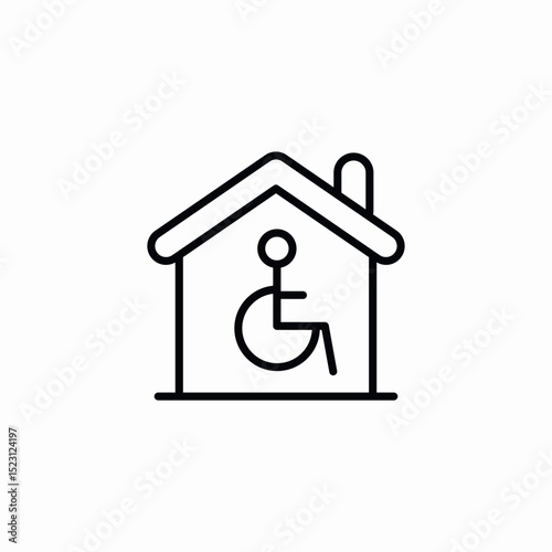 disability housing icon sign vector