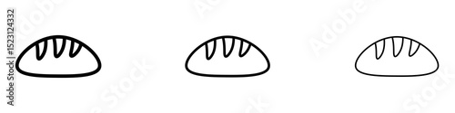 Bread loaf icons. Thin linear graphic pictogram for website