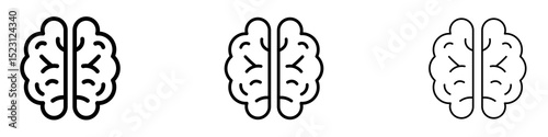 Brain icons. Thin linear graphic pictogram for website