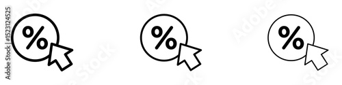 CTR icons. Thin linear graphic pictogram for website