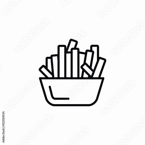 french fries icon sign vector