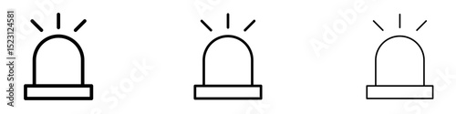 Ambulance siren icons. Thin linear graphic pictogram for website