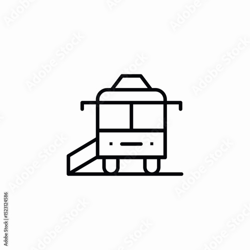front view van icon sign vector